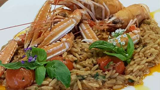 Κριθαρότο με καραβίδες