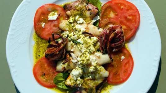 Θράψαλο με πέστο βασιλικού και μυζήθρα 