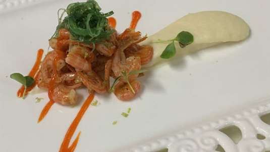 Γαριδάκι Συμιακό με κρέμα σελινόριζας