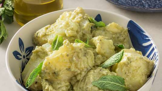 Πατάτες σε Pesto με Δυόσμο και Λεμόνι