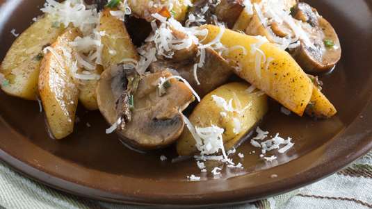 Πατάτες με Μανιτάρια και Άρωμα Κονιάκ
