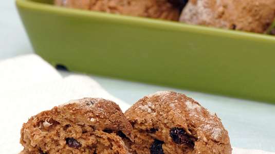 Μπισκότα Ολικής Άλεσης με Μπανάνες και Σταφίδες