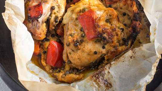 Κοτόπουλο με Μουστάρδα στη Λαδόκολλα