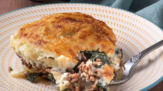 Παστίτσιο με Σπανάκι και Κιμά