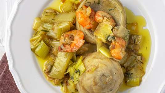 Αγκινάρες με Γαρίδες