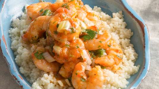 Κουσκούς με Γαρίδες και Pesto Κόκκινης Πιπεριάς