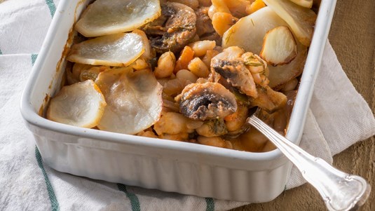 Φασόλια Φούρνου με Μανιτάρια