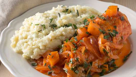 Κοτόπουλο με Χειμωνιάτικα Λαχανικά και Πουρέ Πατάτας