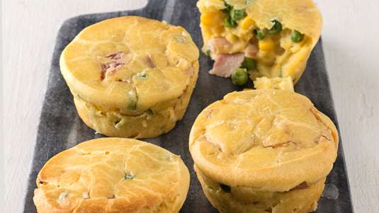 Μuffin με Λαχανικά και Ζαμπόν