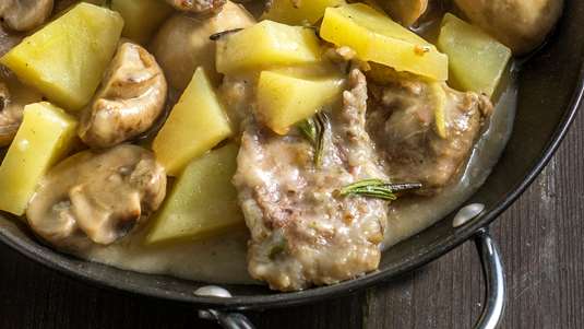 Τηγανιά με Μοσχαράκι και Μανιτάρια