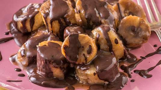 Καραμελωμένες Μπανάνες με Σοκολάτα